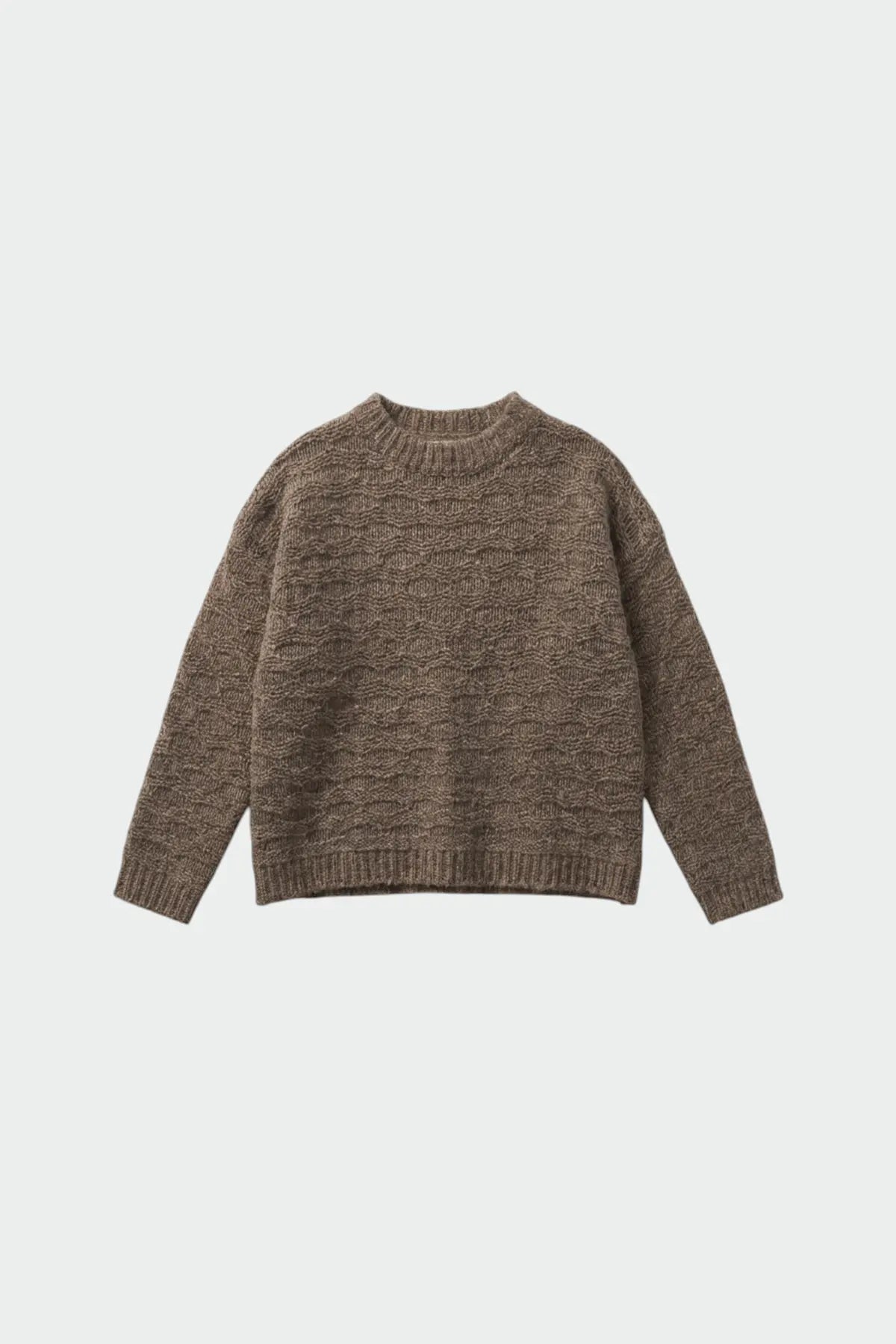Indi & Cold Textured Knit Sweater in Taupe