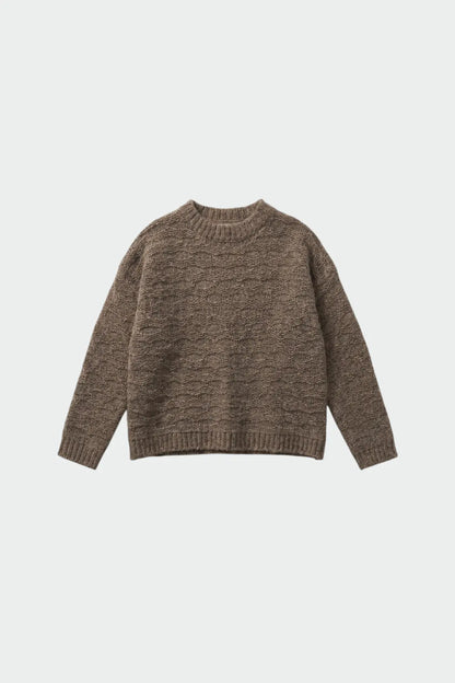Indi & Cold Textured Knit Sweater in Taupe