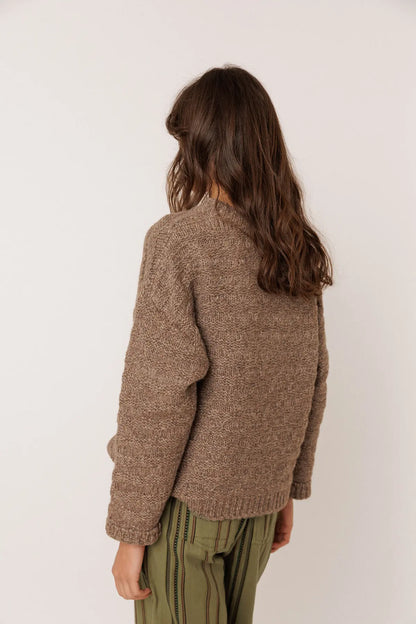 Indi & Cold Textured Knit Sweater in Taupe