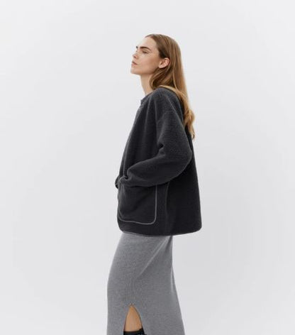 Teddy jacket in Dark grey | Sofie Schnoor