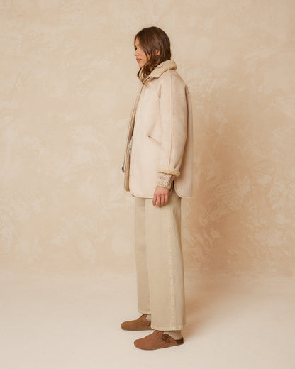 Resersible teddy jacket in Beige | Indi & Cold