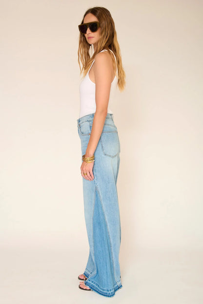MKT Studio Pamelita High-Waist Wide Flare Jeans in Blue