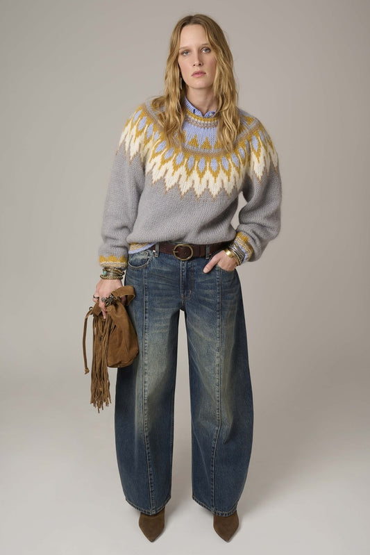 MKT studio Carter authentic barrel jeans in BLue