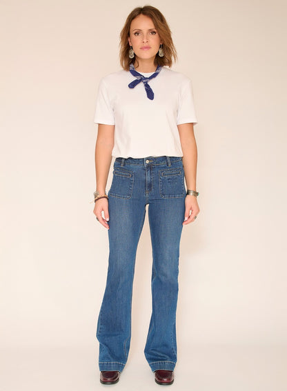 MKT Studio Diana Wilson Flared Jeans in Blue