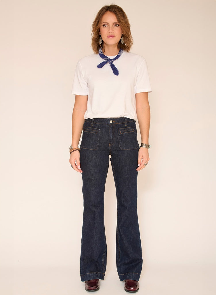 MKT Studio Diana Wilson Flared Jeans in Navy
