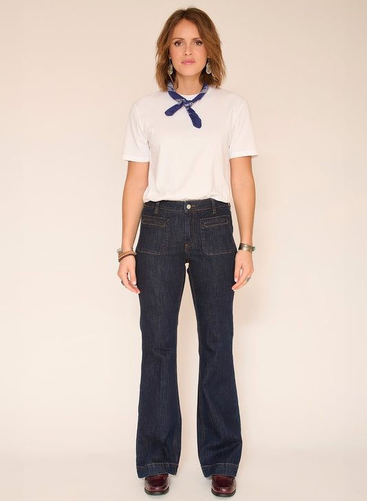 MKT Studio Diana Wilson Flared Jeans in Navy