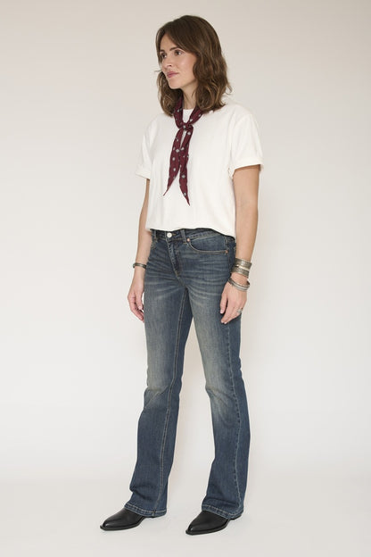 MKT Studio Harley Wilson Texas-Wash Flared Jeans in Blue