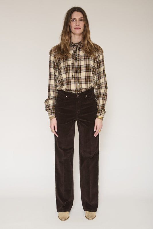 MKT Studio Jagger Velvet Straight Corduroy Pants in Brown