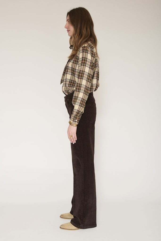 MKT Studio Jagger Velvet Straight Corduroy Pants in Brown