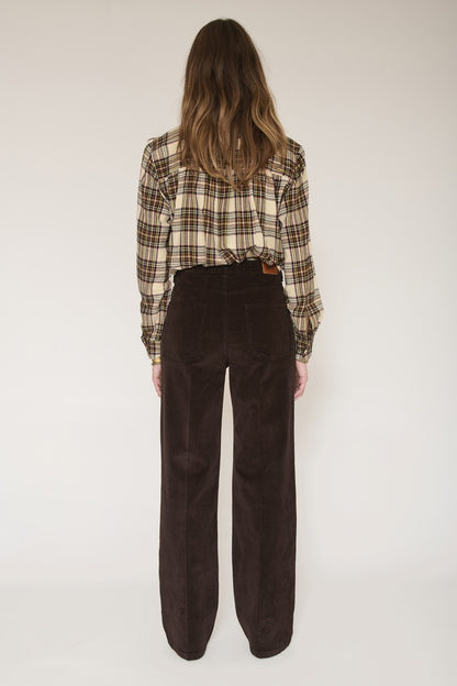 MKT Studio Jagger Velvet Straight Corduroy Pants in Brown