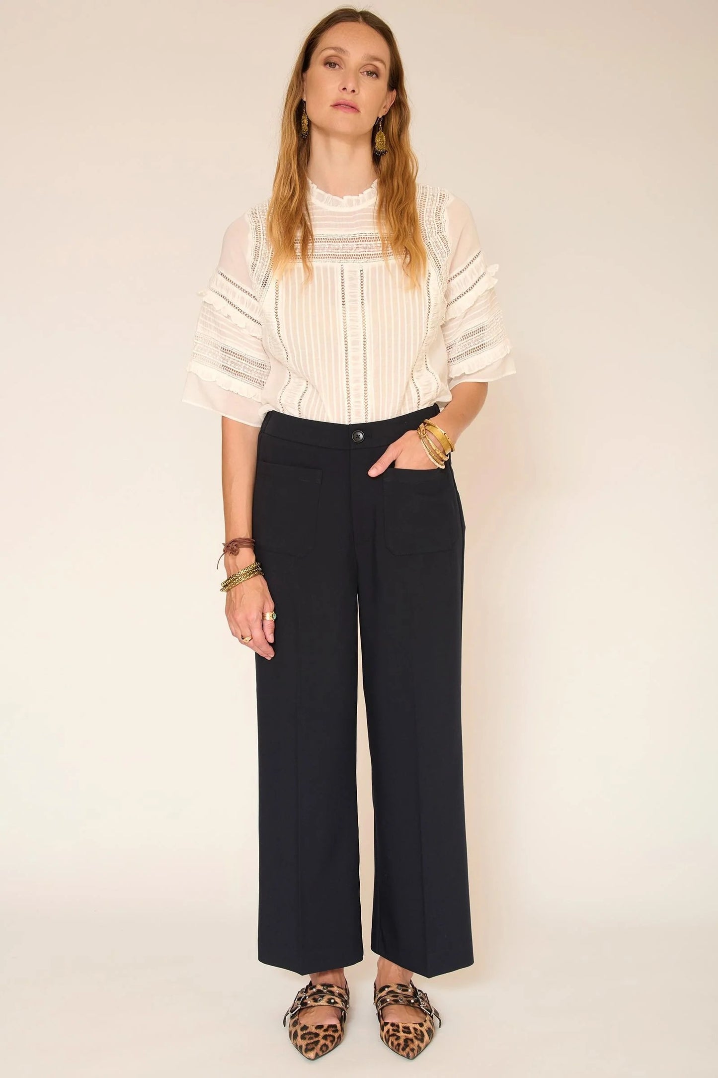 Short sleeve summer blouse in White | MKT studio