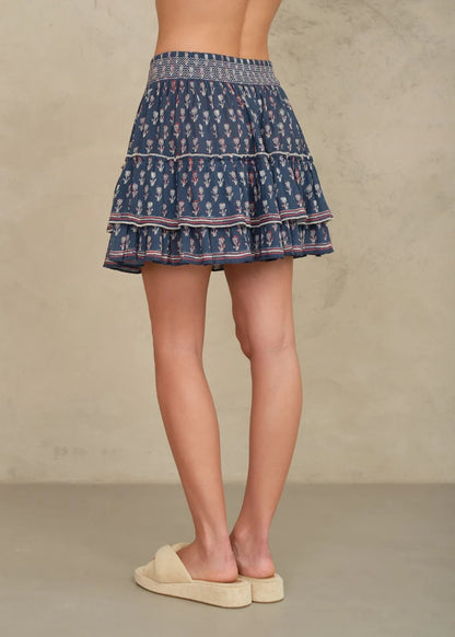 Summer skirt in tulip print in Navy | M.A.B.E.
