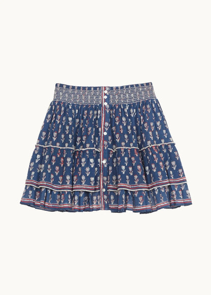 Summer skirt in tulip print in Navy | M.A.B.E.