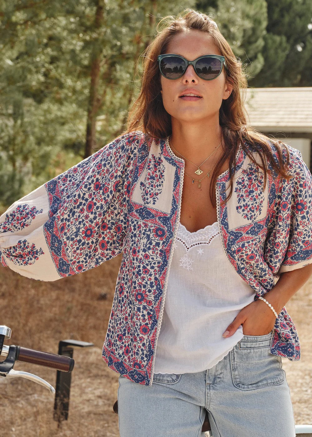 Jasje met blockprint in Blue | M.A.B.E.