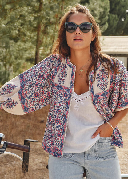 Jasje met blockprint in Blue | M.A.B.E.
