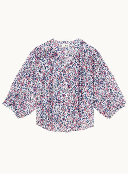Blouse met bloemenprint in Blue| M.A.B.E.