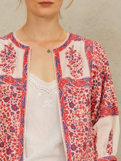Jasje met blokprint in Red | M.A.B.E.