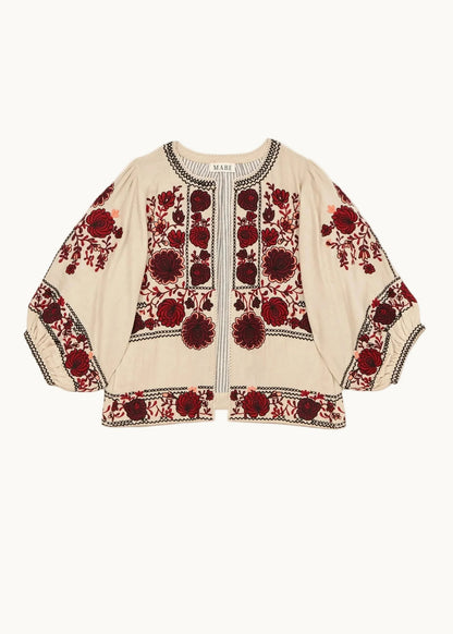 Jasje met rozenborduursel in Beige | M.A.B.E.