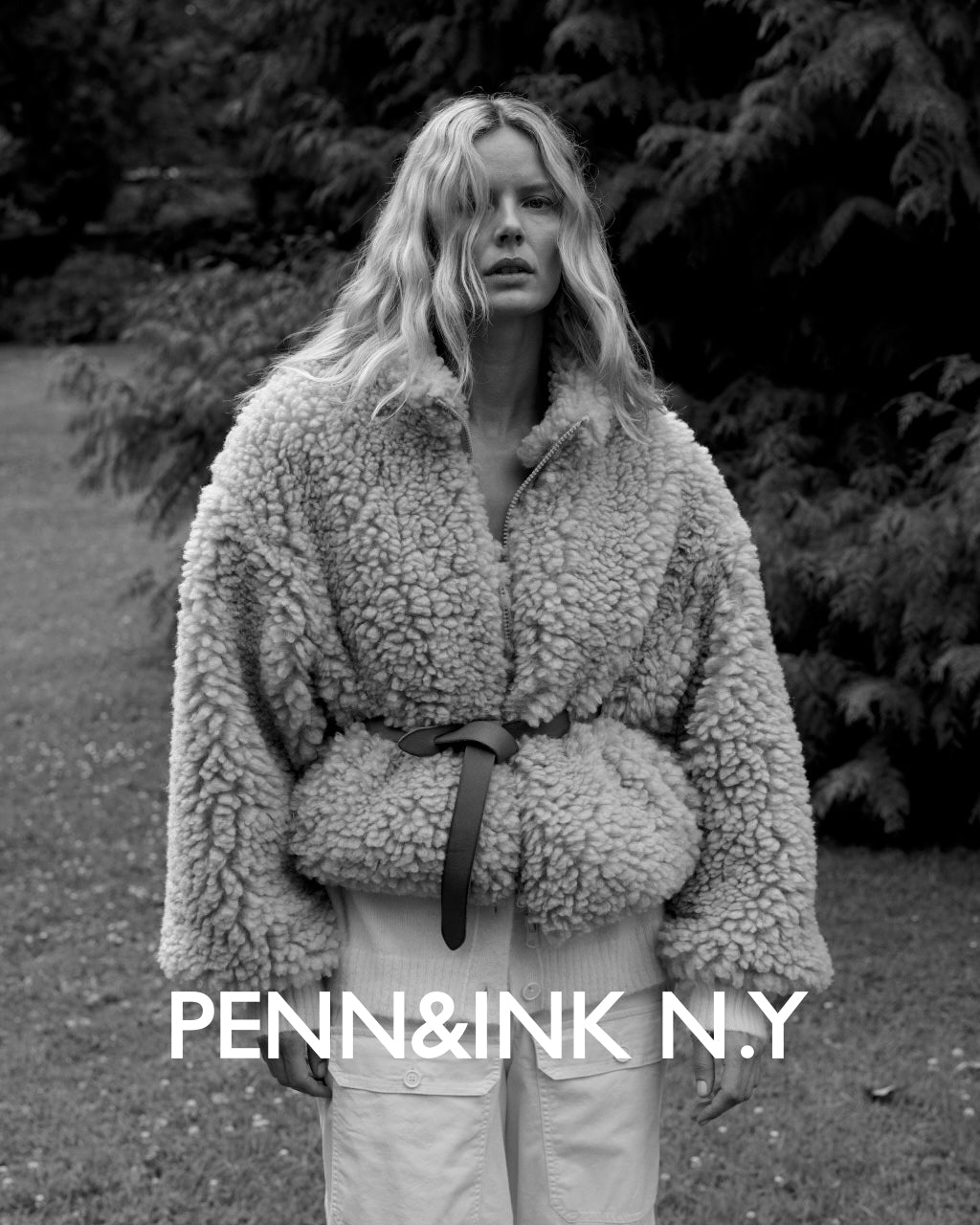 Penn & Ink Teddy Coat in Sand