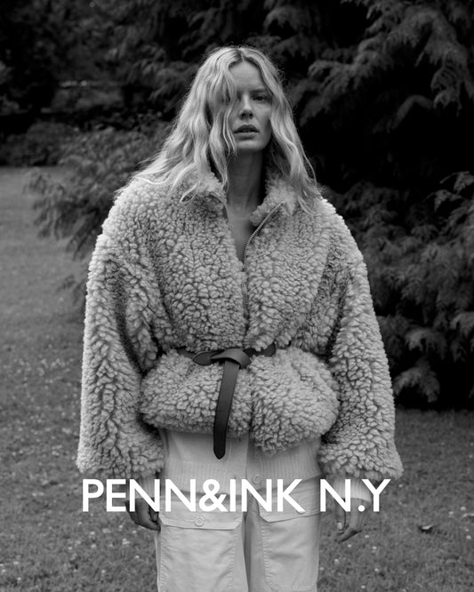 Penn & Ink Teddy Coat in Sand