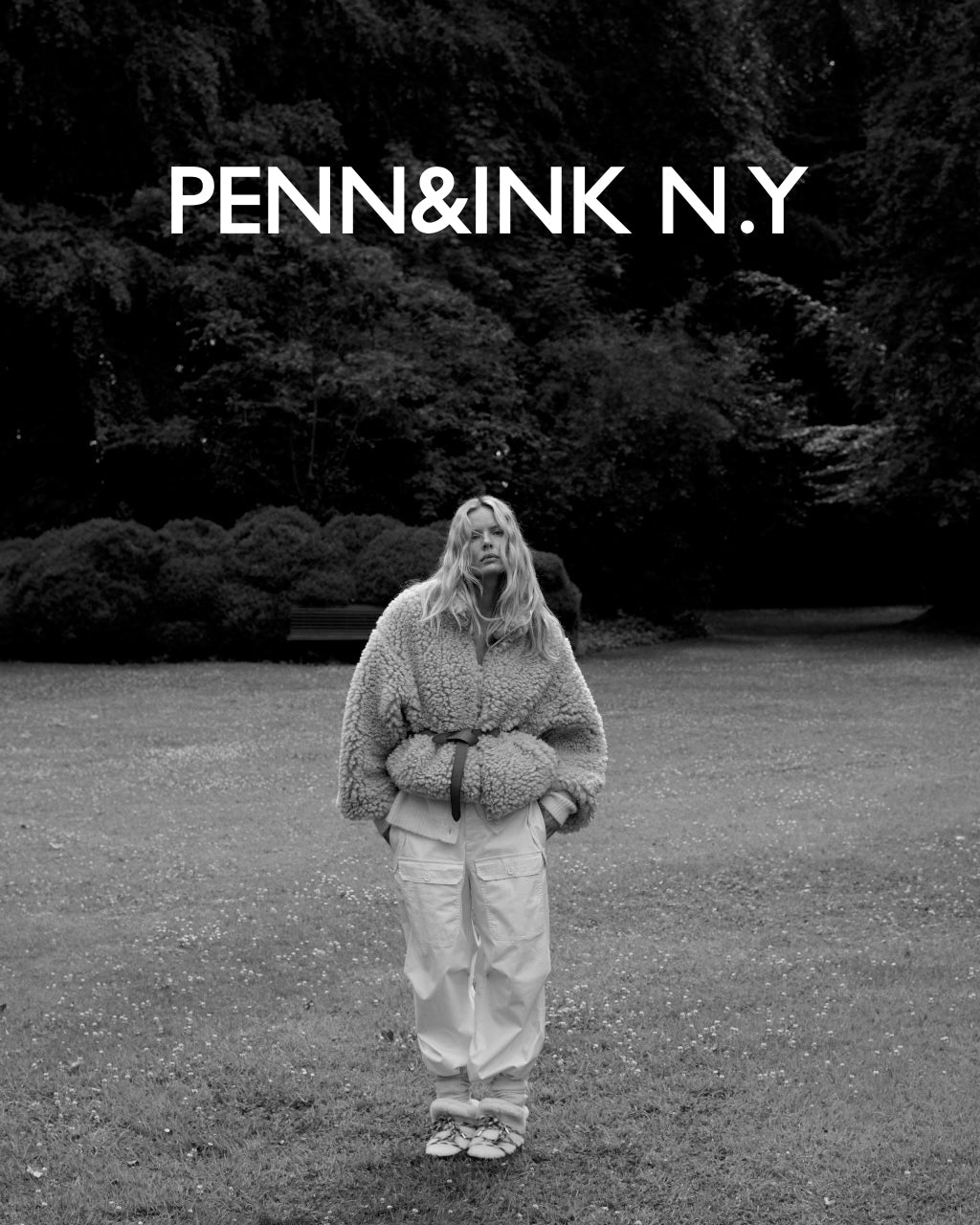 Penn & Ink Teddy Coat in Sand