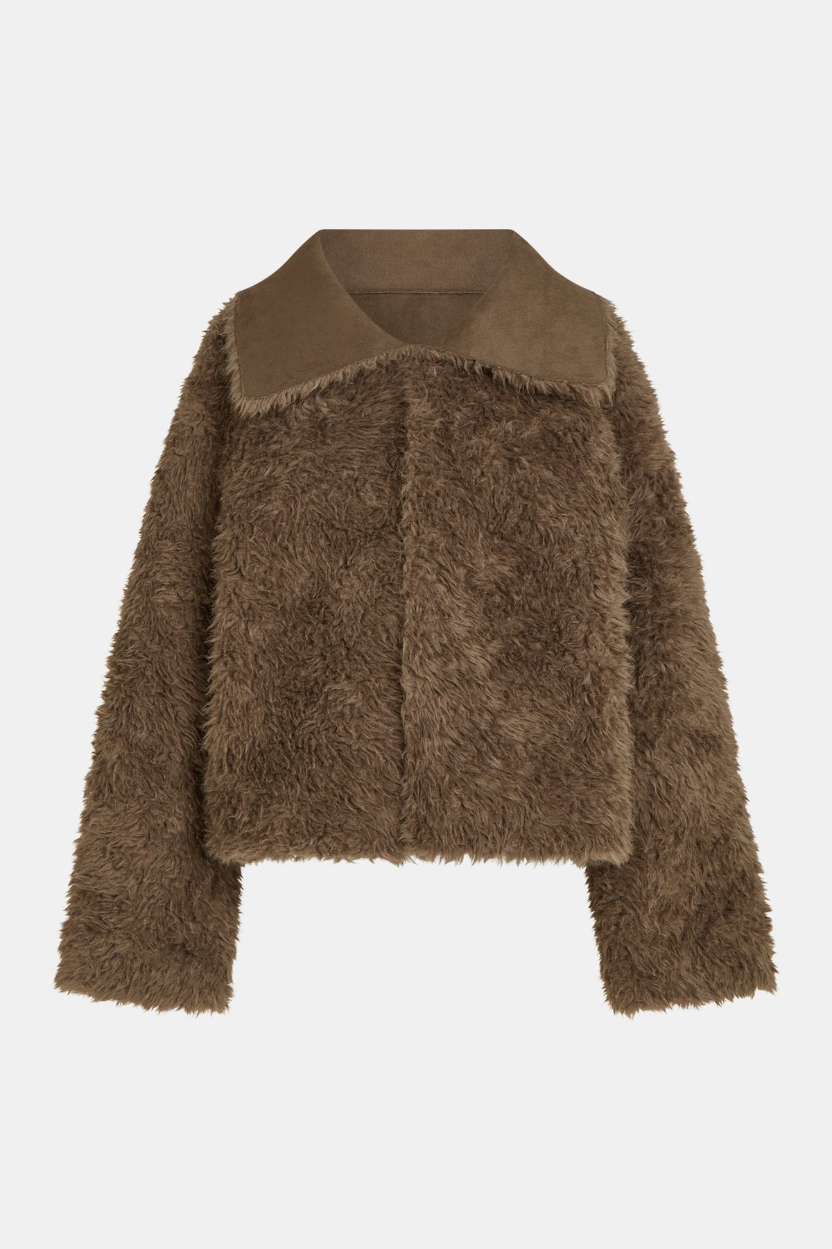 Penn & Ink Reversible Faux Fur Coat in Tabac