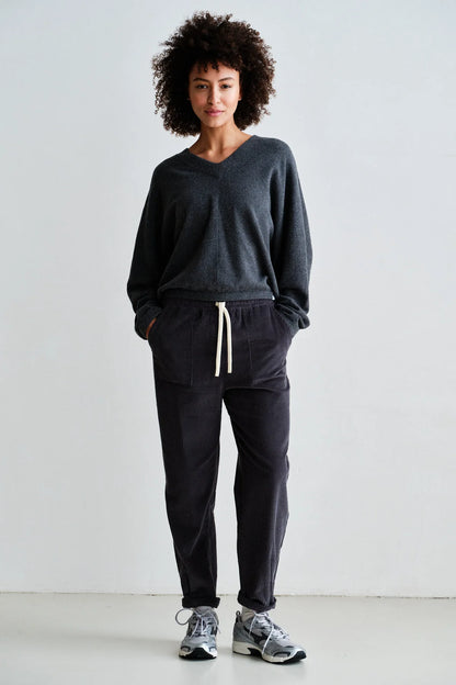 Penn & Ink Corduroy Trousers in Antra