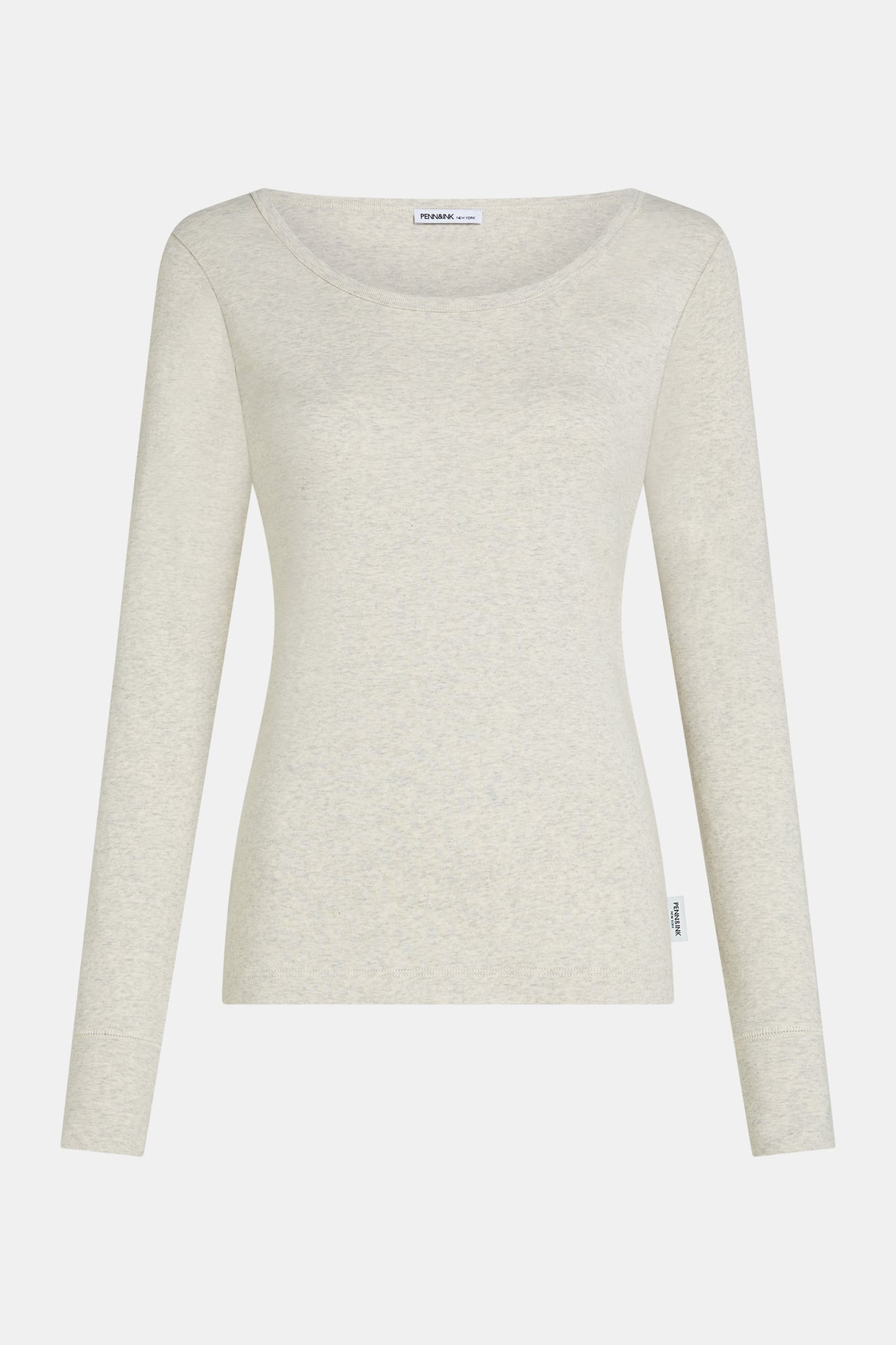 Penn & Ink Long Sleeve T-Shirt in Ecru Melange