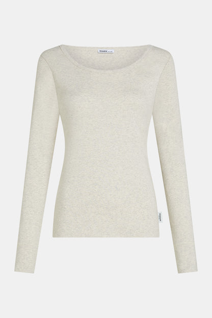 Penn & Ink Long Sleeve T-Shirt in Ecru Melange