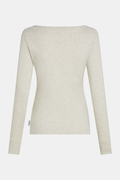 Penn & Ink Long Sleeve T-Shirt in Ecru Melange