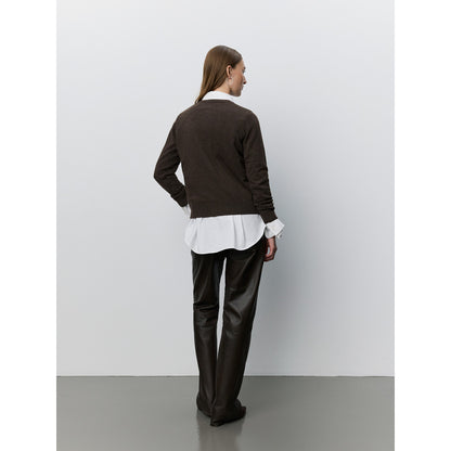 Basic woolen cardigan in Brown | Sofie Schnoor