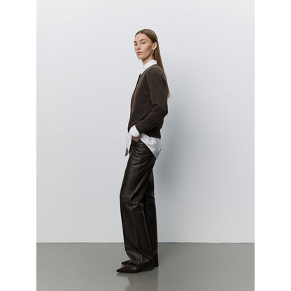 Basic woolen cardigan in Brown | Sofie Schnoor