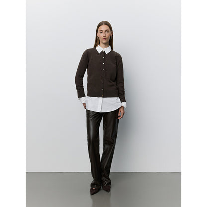 Basic woolen cardigan in Brown | Sofie Schnoor