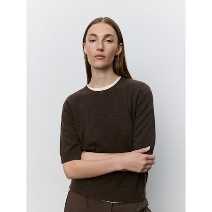 Short sleeve sweater in Brown | Sofie Schnoor