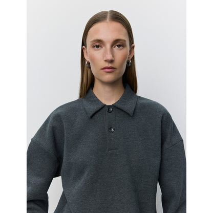 Polo sweatshirt in Dark grey | Sofie Schnoor