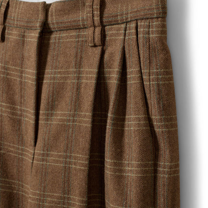 Checked wide trousers in Mid brown check | Sofie Schnoor