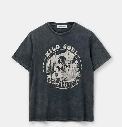 T-shirt print Stone Wash Black | Sofie Schnoor