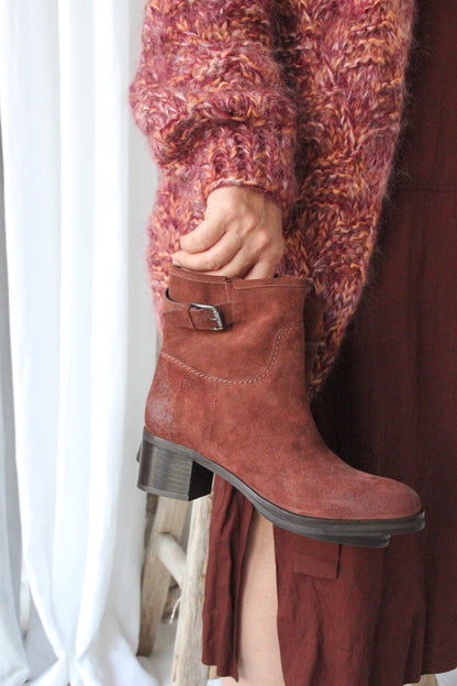 Bibi ankle boots in 'Rusty red' suede