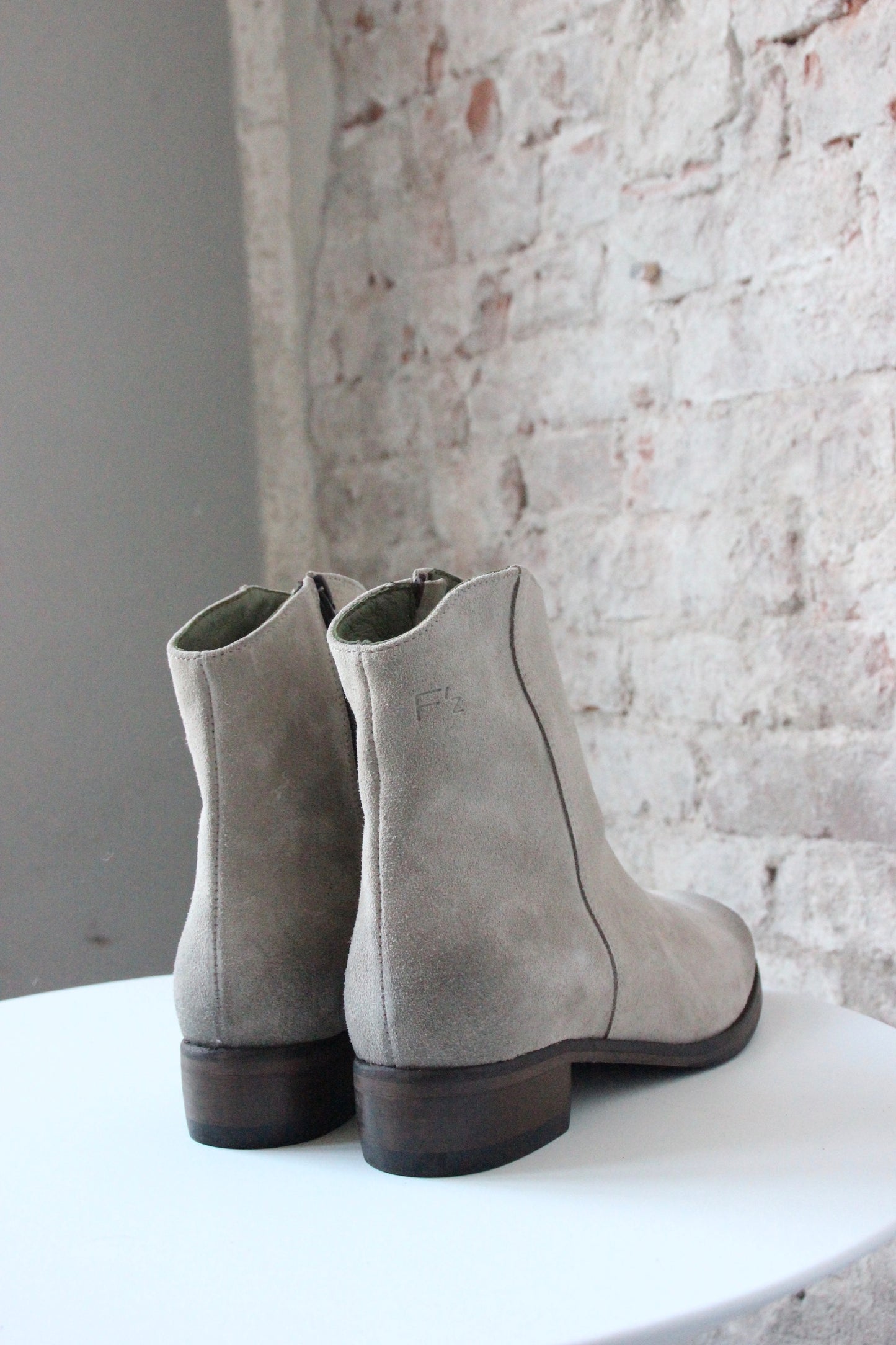 Sylvia ankle boots in 'Earth beige' suede